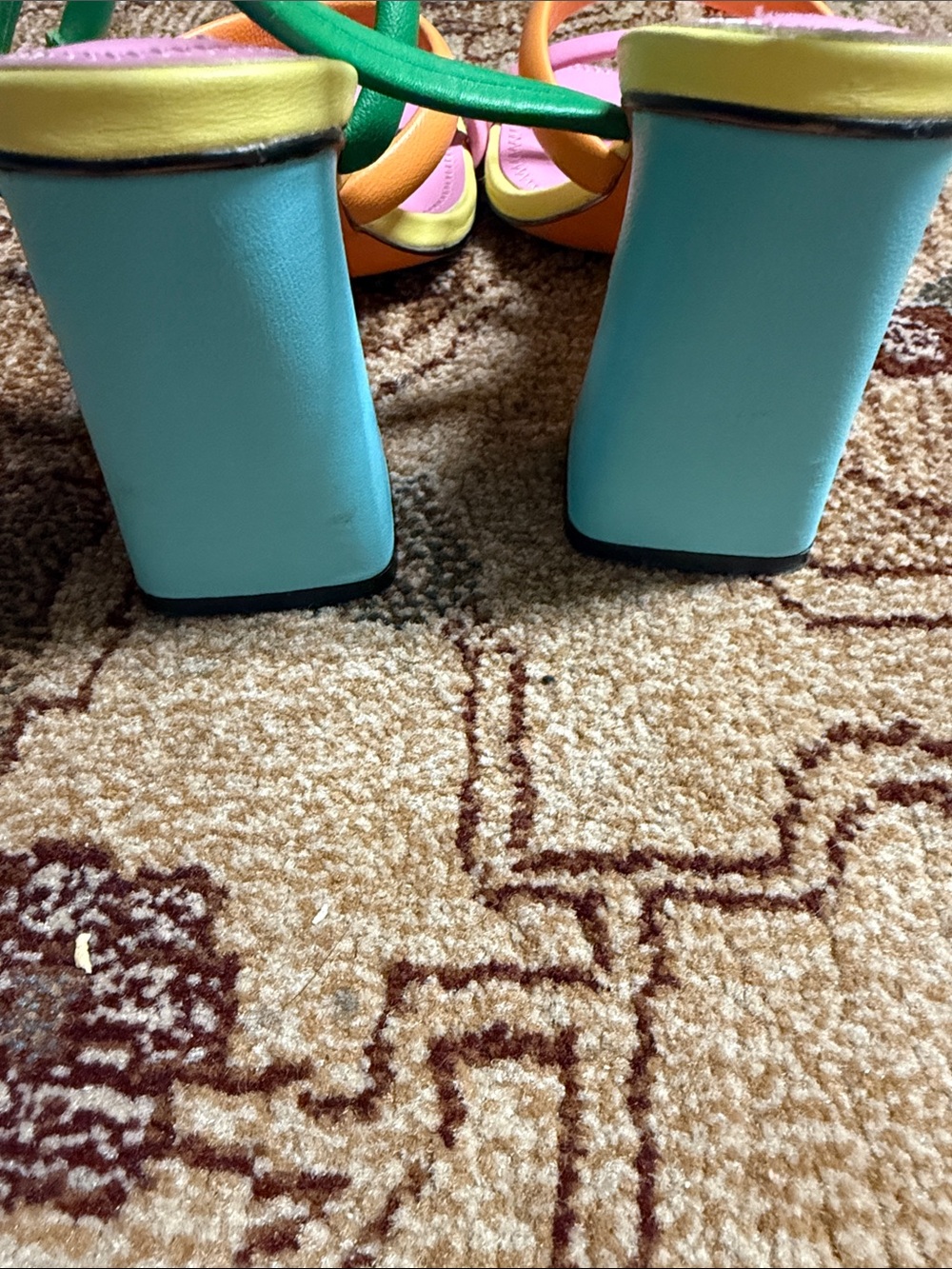 Steve Madden Punctual Colorblock Leather Strappy Sandals 6.5 - Picture 5 of 7